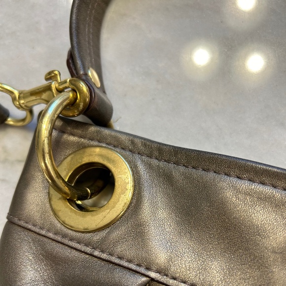 Coach Ashley Bronze Metallic Leather Hippie Shoulder Crossbody BUNDLE - Picture 5 of 12